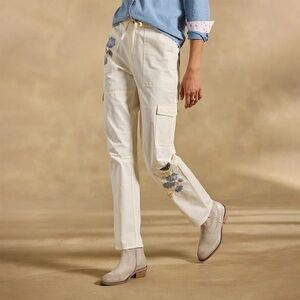 Sundance Starling Floral Embroidered Cargo Pants High Rise